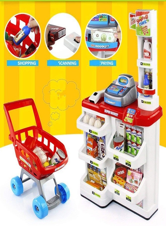 CIRBOX Big Size Supermarket Kit for Kids, Super Market Set Toy with Shopping Cart and Sound Effects, Pretend Play Kitchen Set Kids Toys for Boys and Girls (Super Market) - Image 3
